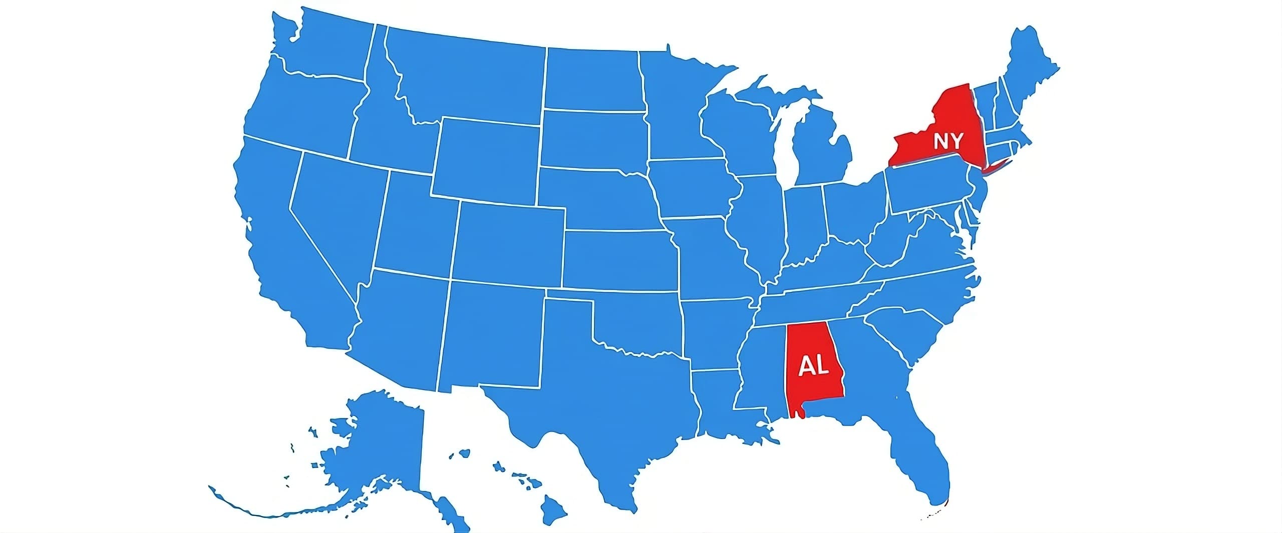 Alabama to New York