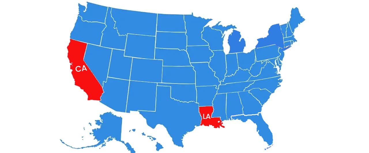 California to Louisiana Car Shipping