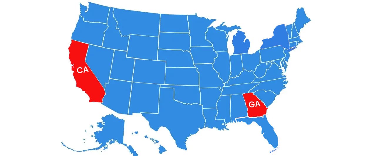 Georgia and California